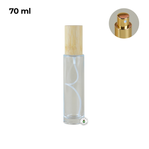 Botol Parfum Spray Gold Tutup Kayu - 70 ml