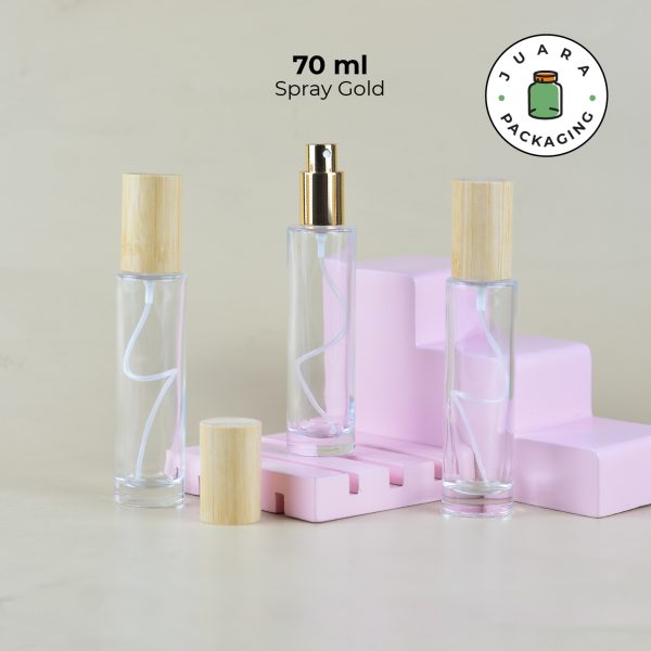 Botol Parfum Spray Gold Tutup Kayu - 70 ml - Image 2