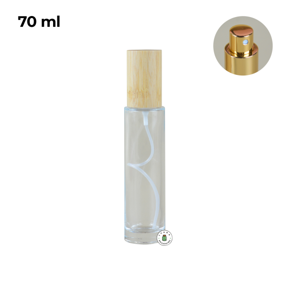 Botol Parfum Spray Gold Tutup Kayu - 70 ml