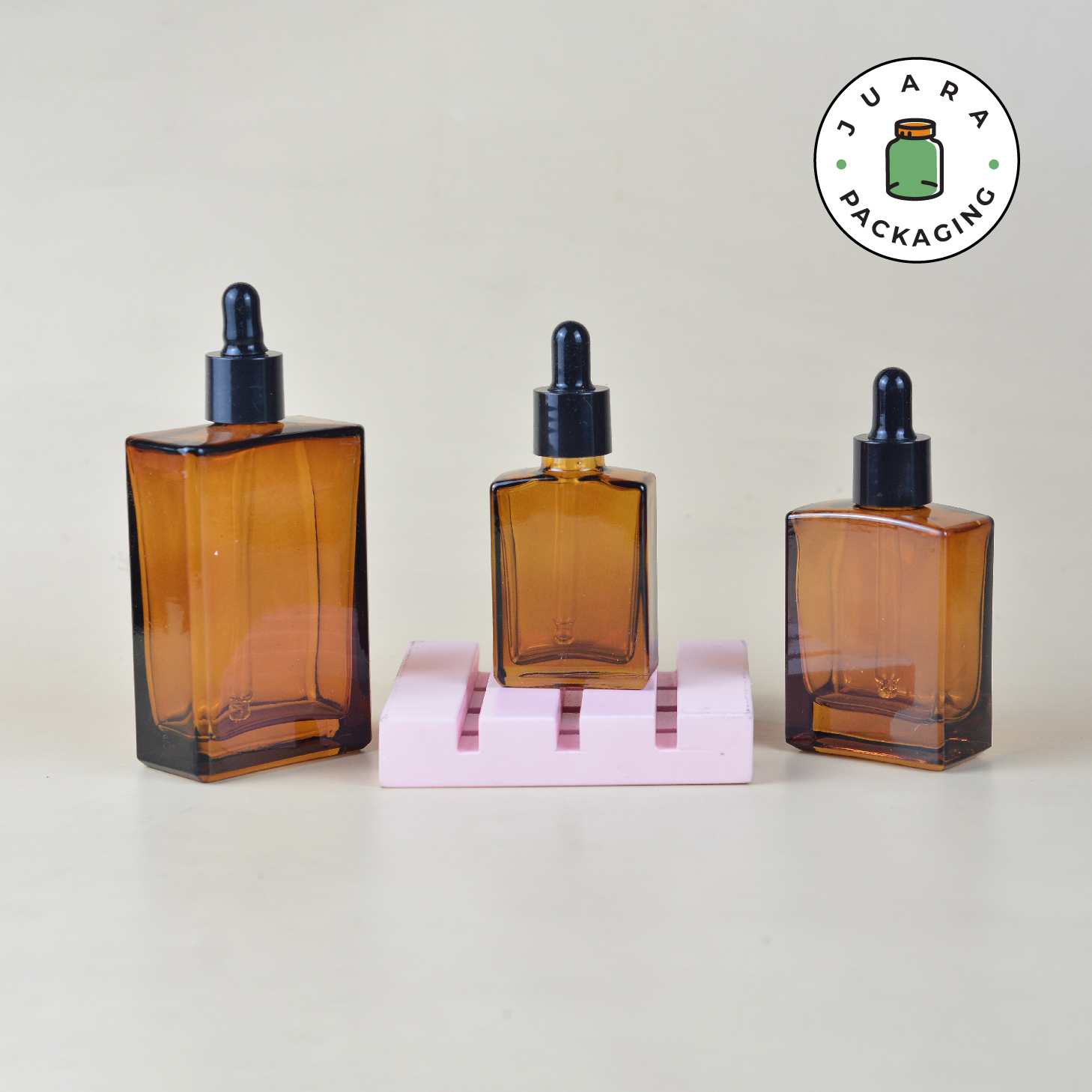 Botol Pipet Amber Kotak - 30ml 50ml 100ml - Beauty Products Store
