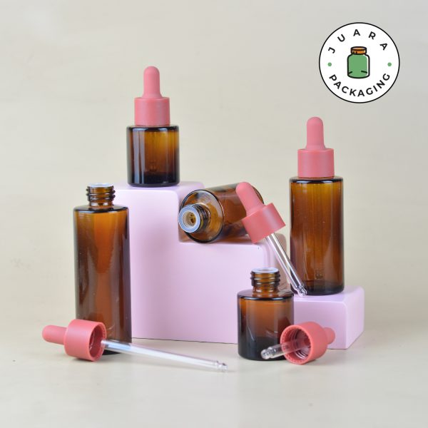 Botol Pipet Amber Karet Pink - 20ml 30ml 50ml 60ml - Image 3