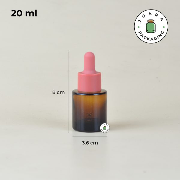 Botol Pipet Amber Karet Pink - 20ml 30ml 50ml 60ml - Image 4
