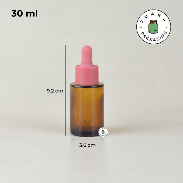 Botol Pipet Amber Karet Pink - 20ml 30ml 50ml 60ml - Image 5