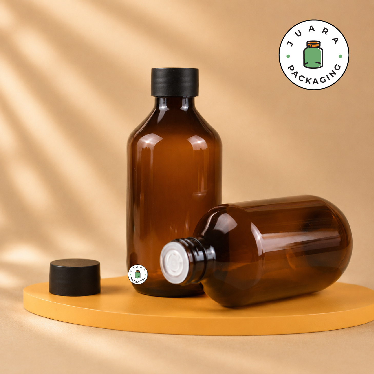 Botol Plastik Coklat Tutup Dropper - 300 ml - Image 2
