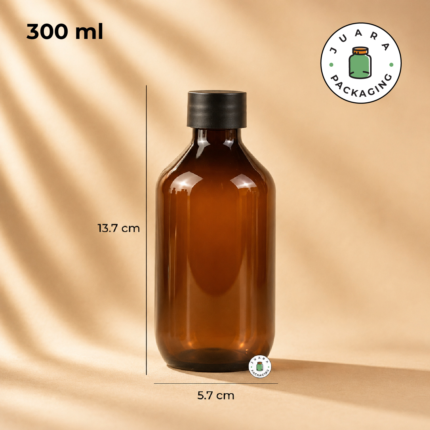 Botol Plastik Coklat Tutup Dropper - 300 ml - Image 3
