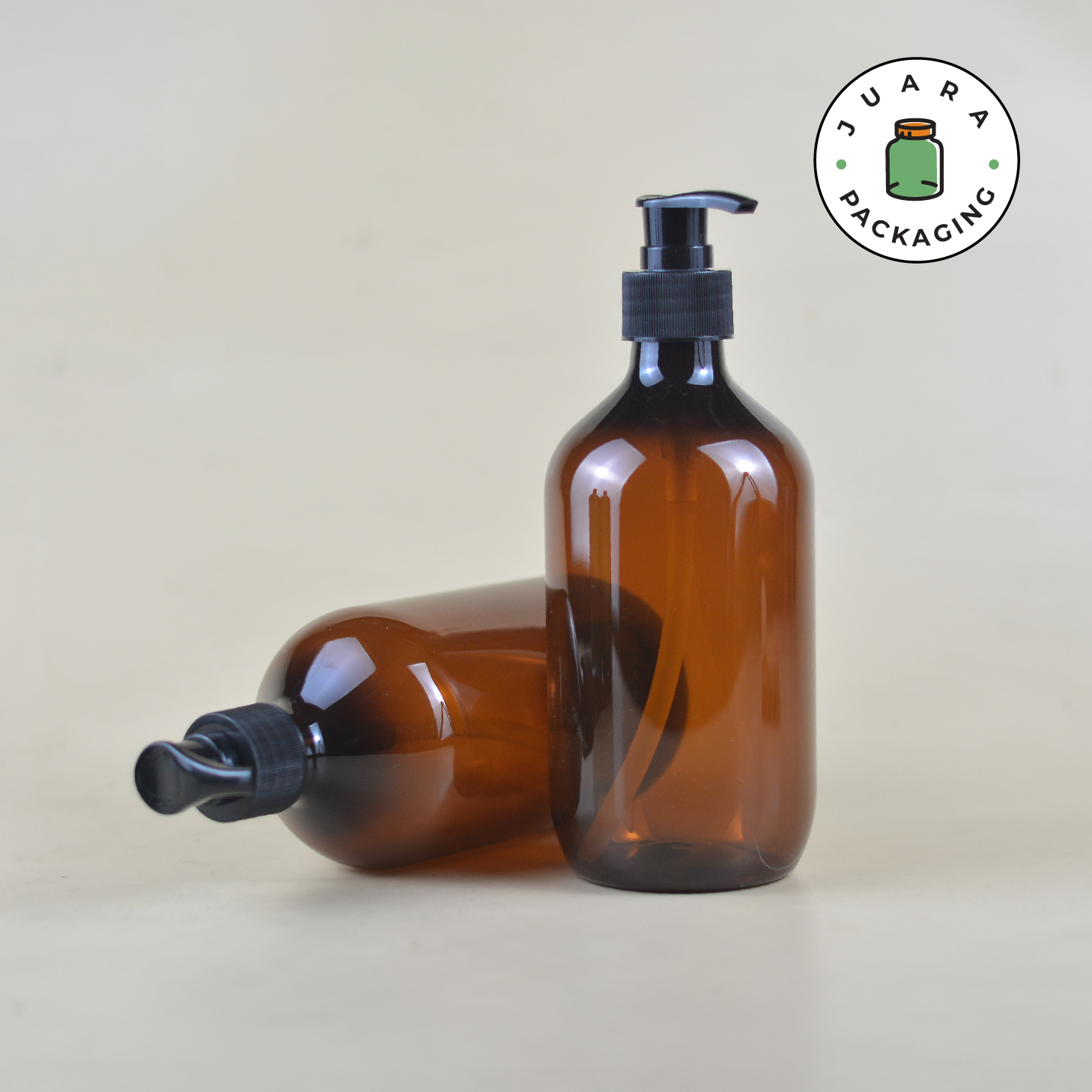 Botol Pump Plastik Coklat - 500 ml - Image 2