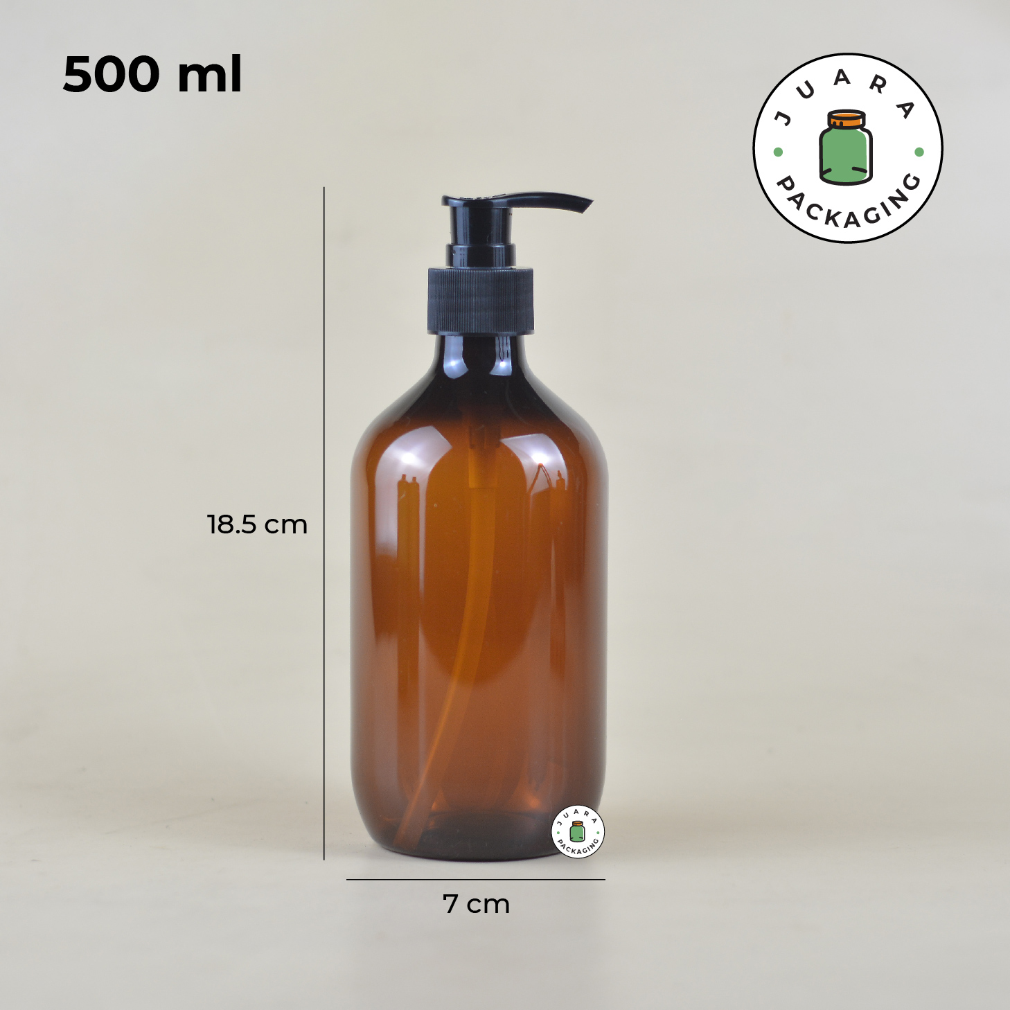 Botol Pump Plastik Coklat - 500 ml - Image 5