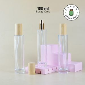 Botol Parfum Spray Gold Tutup Kayu - 150 ml