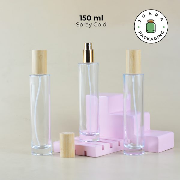 Botol Parfum Spray Gold Tutup Kayu - 150 ml - Image 2