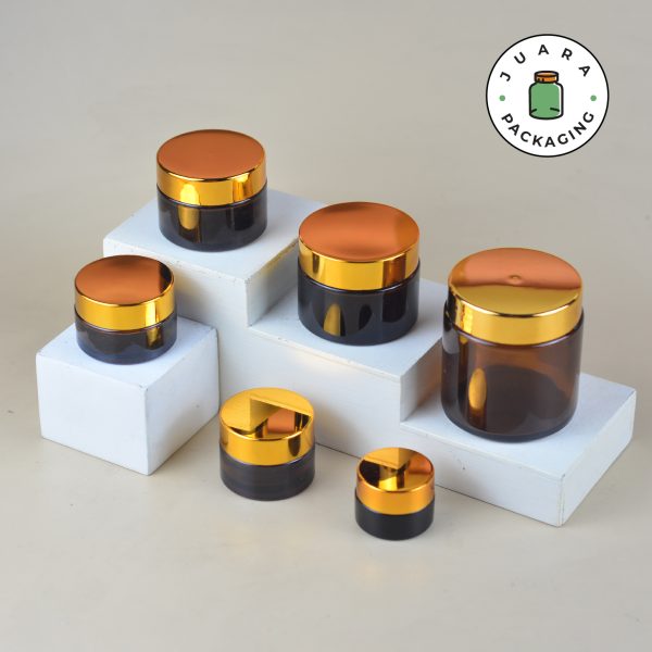 Pot Cream Kaca Amber - 5ml 15ml 20ml 30ml 50ml 100ml - Image 2