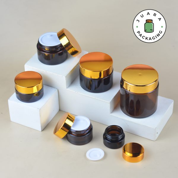 Pot Cream Kaca Amber - 5ml 15ml 20ml 30ml 50ml 100ml - Image 3