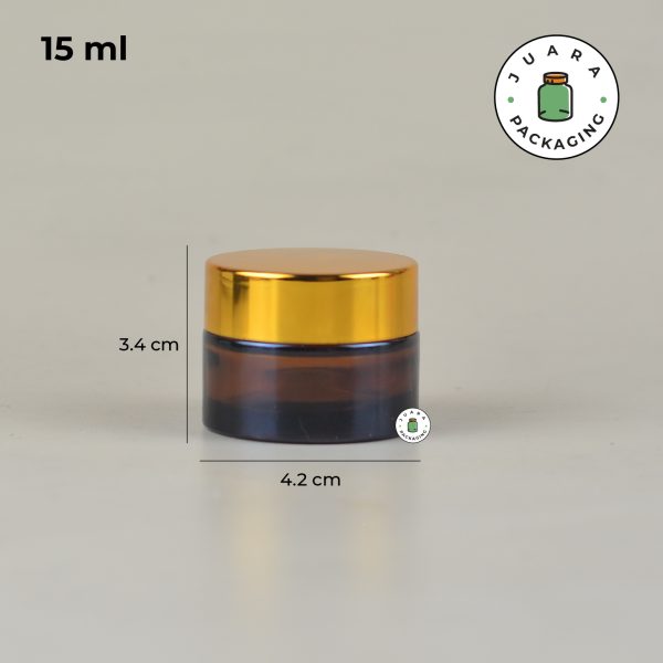 Pot Cream Kaca Amber - 5ml 15ml 20ml 30ml 50ml 100ml - Image 7