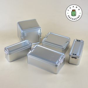 Wadah Kaleng Silver + Seal Serbaguna Berbagai Ukuran