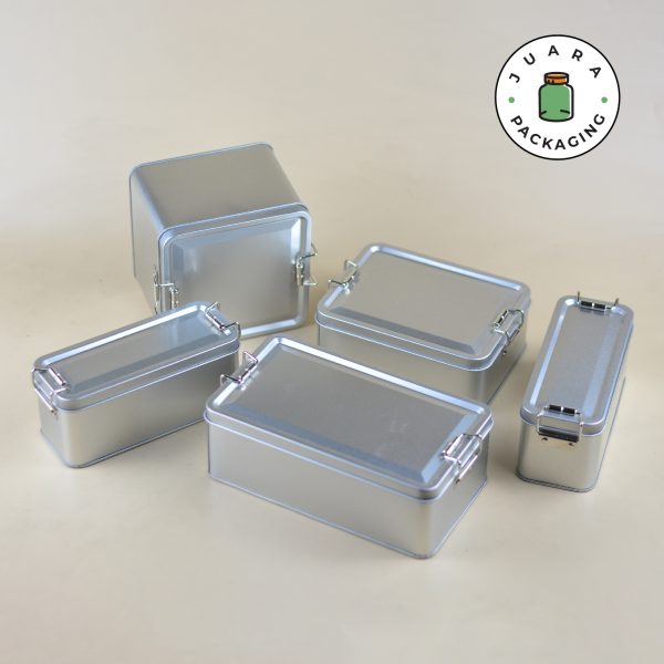 Wadah Kaleng Silver + Seal Serbaguna Berbagai Ukuran - Image 2