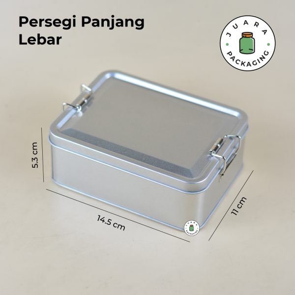 Wadah Kaleng Silver + Seal Serbaguna Berbagai Ukuran - Image 8
