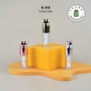 Wadah Lipcare Metallic Hati - 4 ml