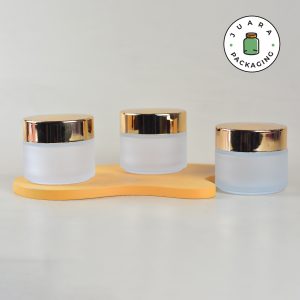 Pot Cream Kaca Frosted + Inner Lid - 100 gr