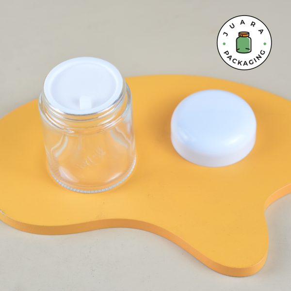 Pot Cream Kaca Bening Bulat + Inner Lid - 100 gr - Image 4