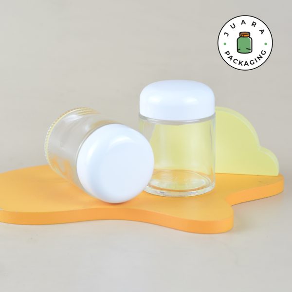Pot Cream Kaca Bening Bulat + Inner Lid - 100 gr - Image 5