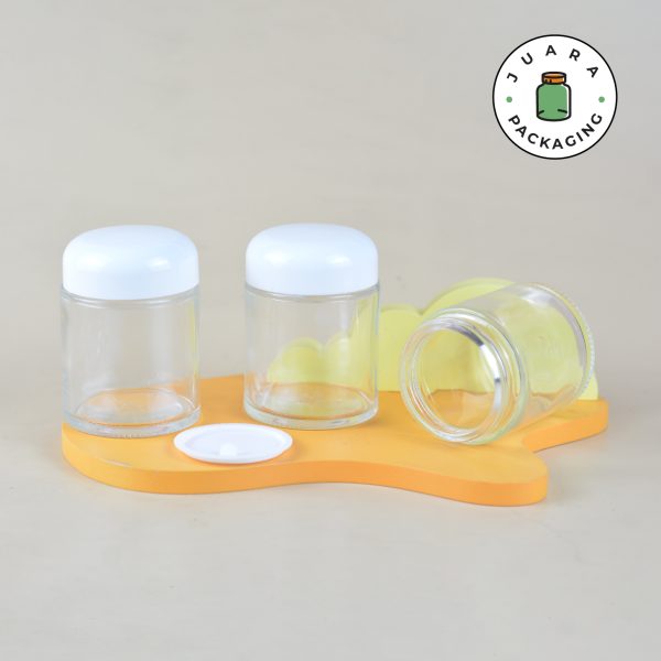 Pot Cream Kaca Bening Bulat + Inner Lid - 100 gr - Image 3