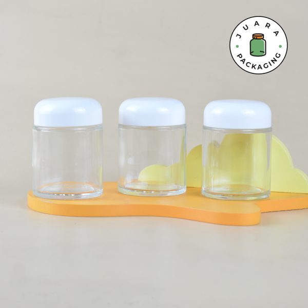 Pot Cream Kaca Bening Bulat + Inner Lid - 100 gr - Image 2