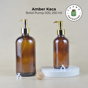 Botol Kaca Amber Coklat Pump Gold 500ml 250ml