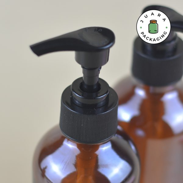 Botol Kaca Amber Pump Hitam 250 ml - Image 4