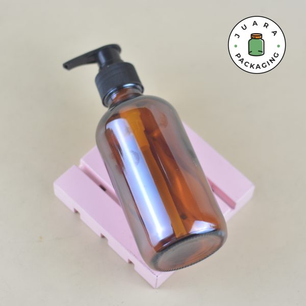 Botol Kaca Amber Pump Hitam 250 ml - Image 5