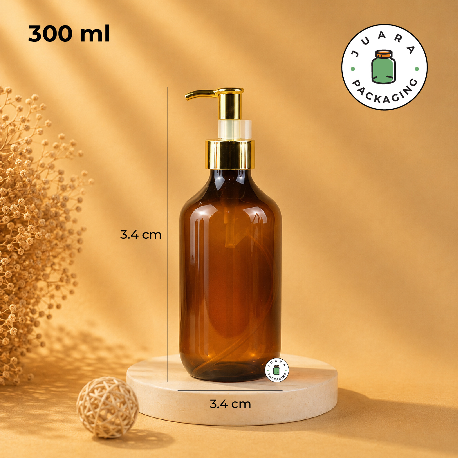Botol Plastik Amber Pump Gold 500ml 300ml - Image 4