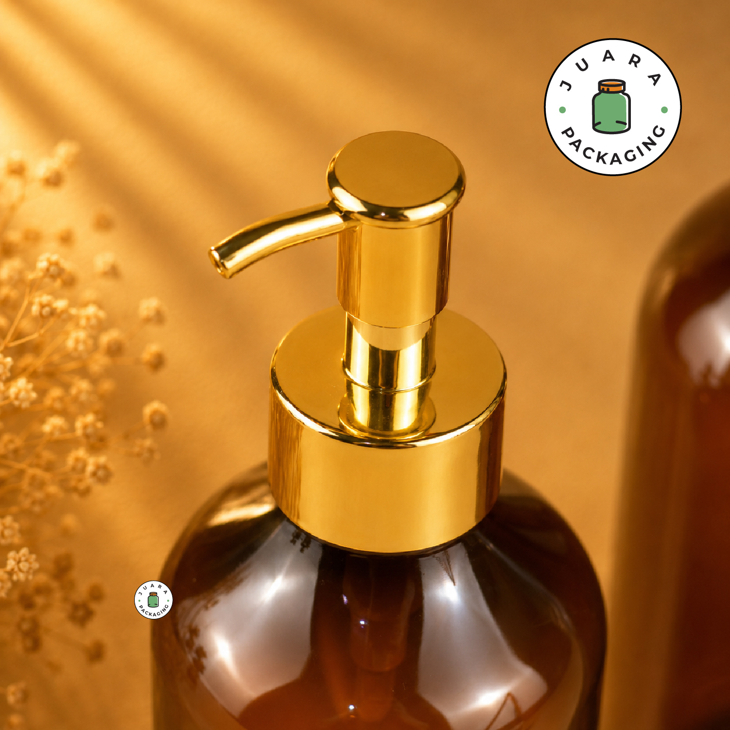 Botol Plastik Amber Pump Gold 500ml 300ml - Image 3