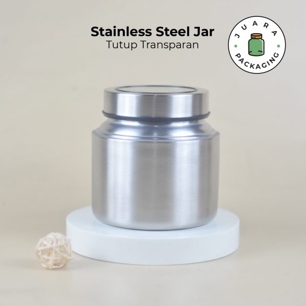 Jar Stainless Steel 304 Tutup Transparan