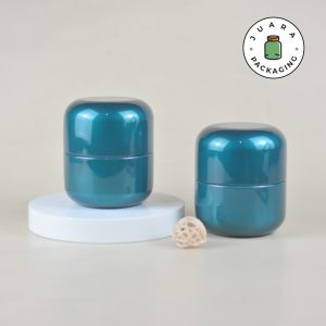 Jar Tin Can Bentuk Kapsul Hijau Glossy