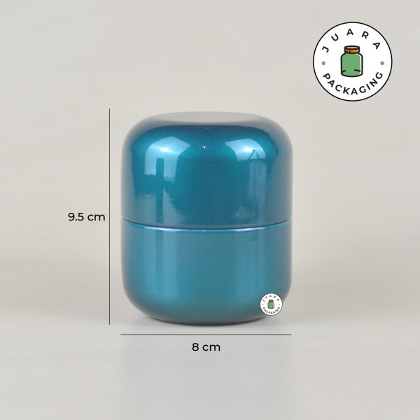 Jar Tin Can Bentuk Kapsul Hijau Glossy - Image 3