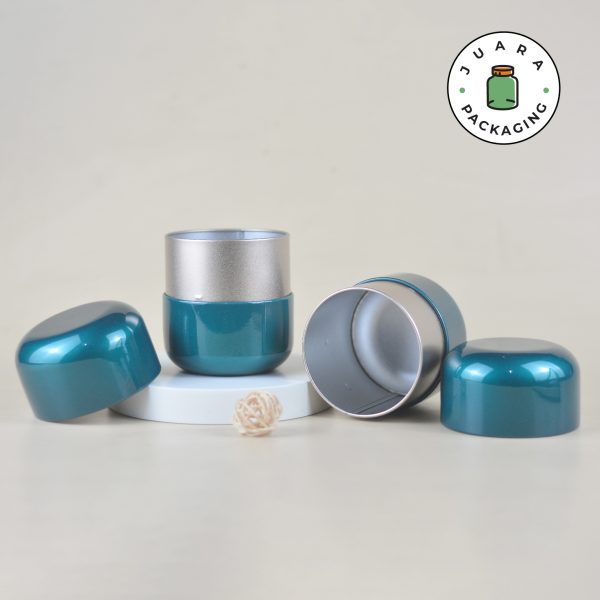 Jar Tin Can Bentuk Kapsul Hijau Glossy - Image 2