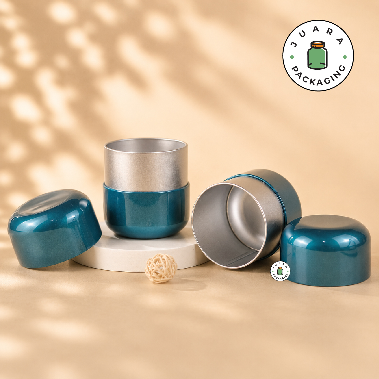 Jar Tin Can Bentuk Kapsul Hijau Glossy - Image 2