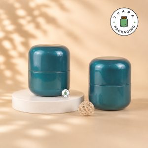 Jar Tin Can Bentuk Kapsul Hijau Glossy