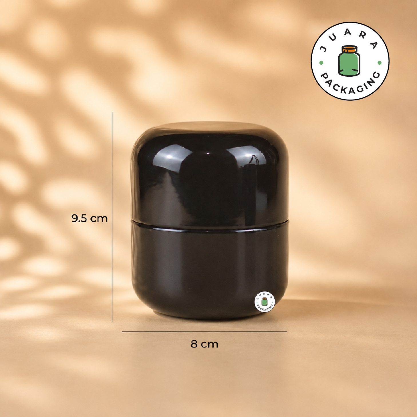 Jar Tin Can Bentuk Kapsul Hitam Glossy - Image 4