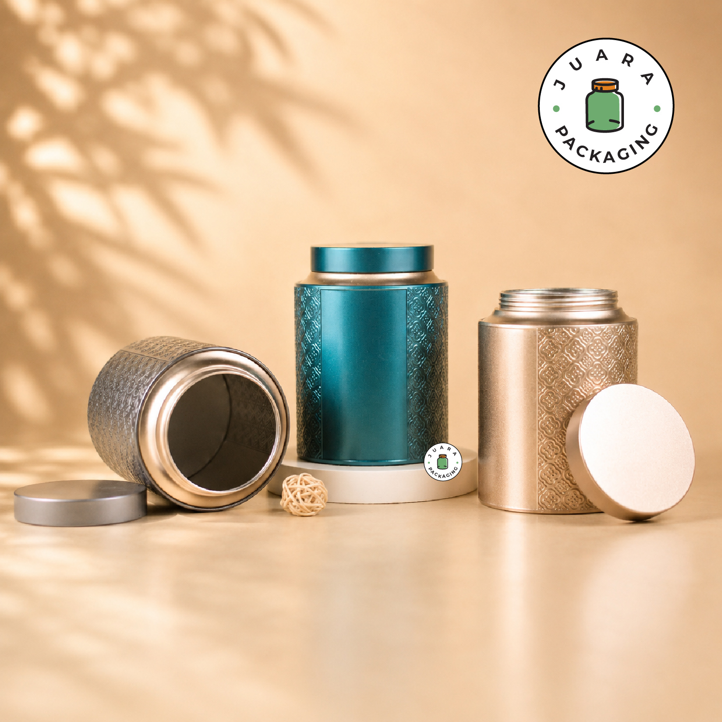 Jar Tin Can Emboss Motif Premium - Image 2
