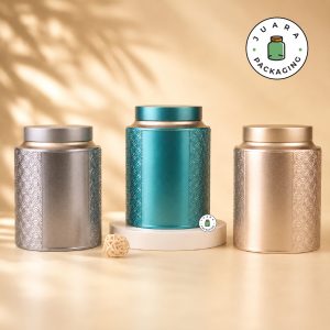 Jar Tin Can Emboss Motif Premium