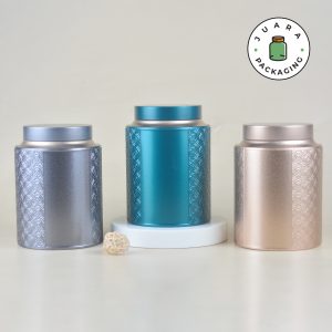 Jar Tin Can Emboss Motif Premium