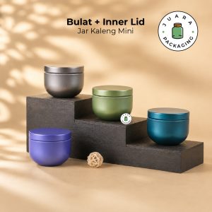 Jar Tin Can Mini Bulat + Inner Lid