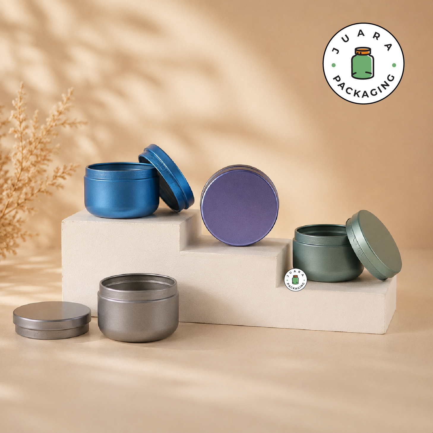 Jar Tin Can Mini Bulat Warna Pastel - Image 5