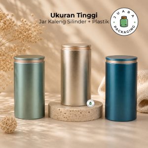 Jar Tin Can Silinder Tinggi Elegan