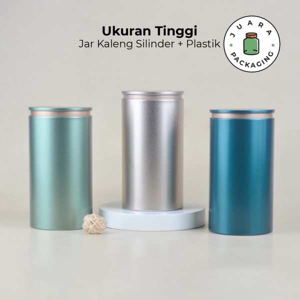 Jar Tin Can Silinder Tinggi Elegan