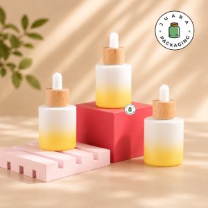 Botol Kaca Gradasi Tutup Kayu - 50 ml