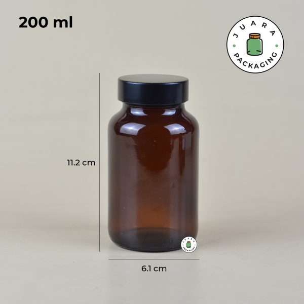 Botol Kaca Amber - 200 ml - Image 3
