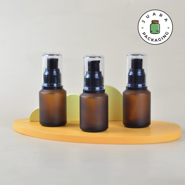 Botol Kaca Pump Amber - 30 ml