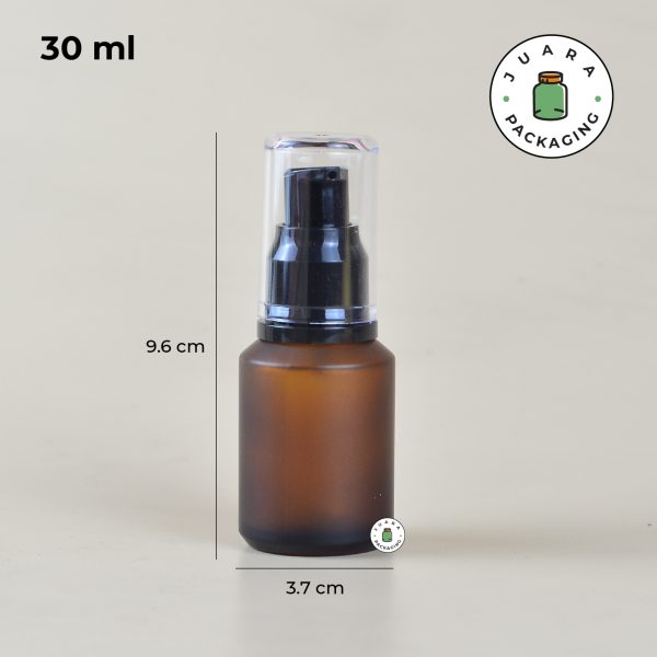 Botol Kaca Pump Amber - 30 ml - Image 3