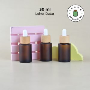 Botol Kaca Amber Leher Datar - 30 ml