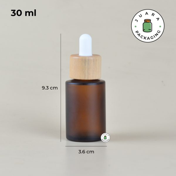 Botol Kaca Amber Leher Datar - 30 ml - Image 3